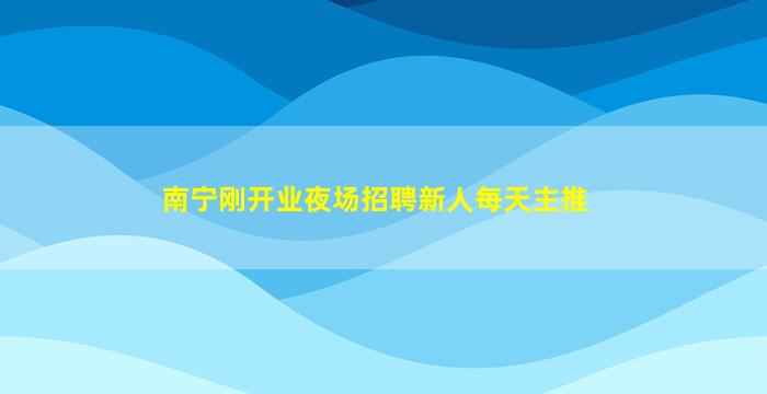 南宁刚开业夜场招聘新人每天主推